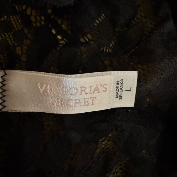 Victoria's Secret Black Lace Bra,Panties, Thigh High Nylons Intimates Collection - Picture 5 of 8